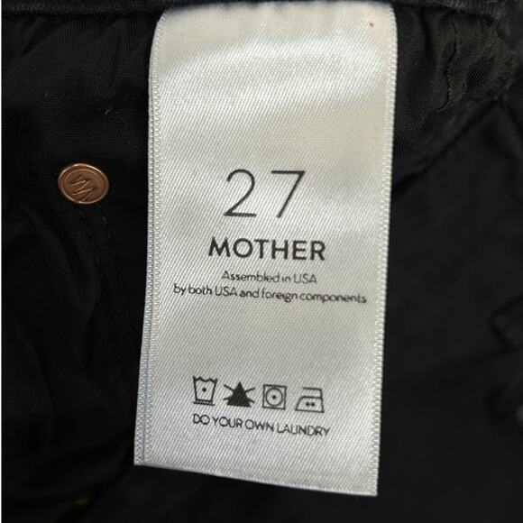 MOTHER Looker Black Jeans With Ankle Bows Size 27 4 Not Guilty Feminine - Picture 11 of 12